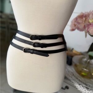 Jessica Simpson Black Triple Belt